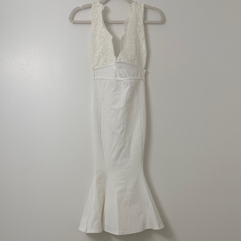 ASOS Ivory Lace Midi Dress